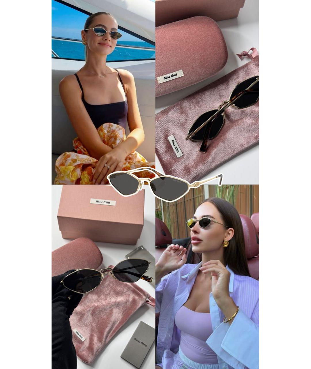 MIU MIU Металлические солнцезащитные очки, фото 7