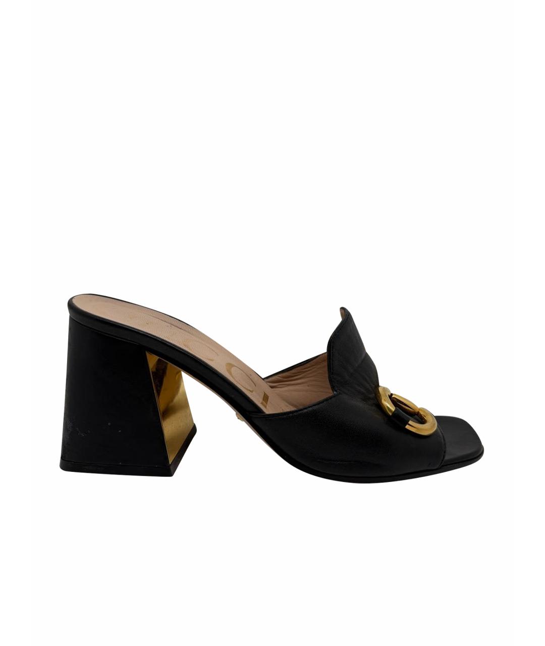 GUCCI Черные кожаные туфли, фото 1
