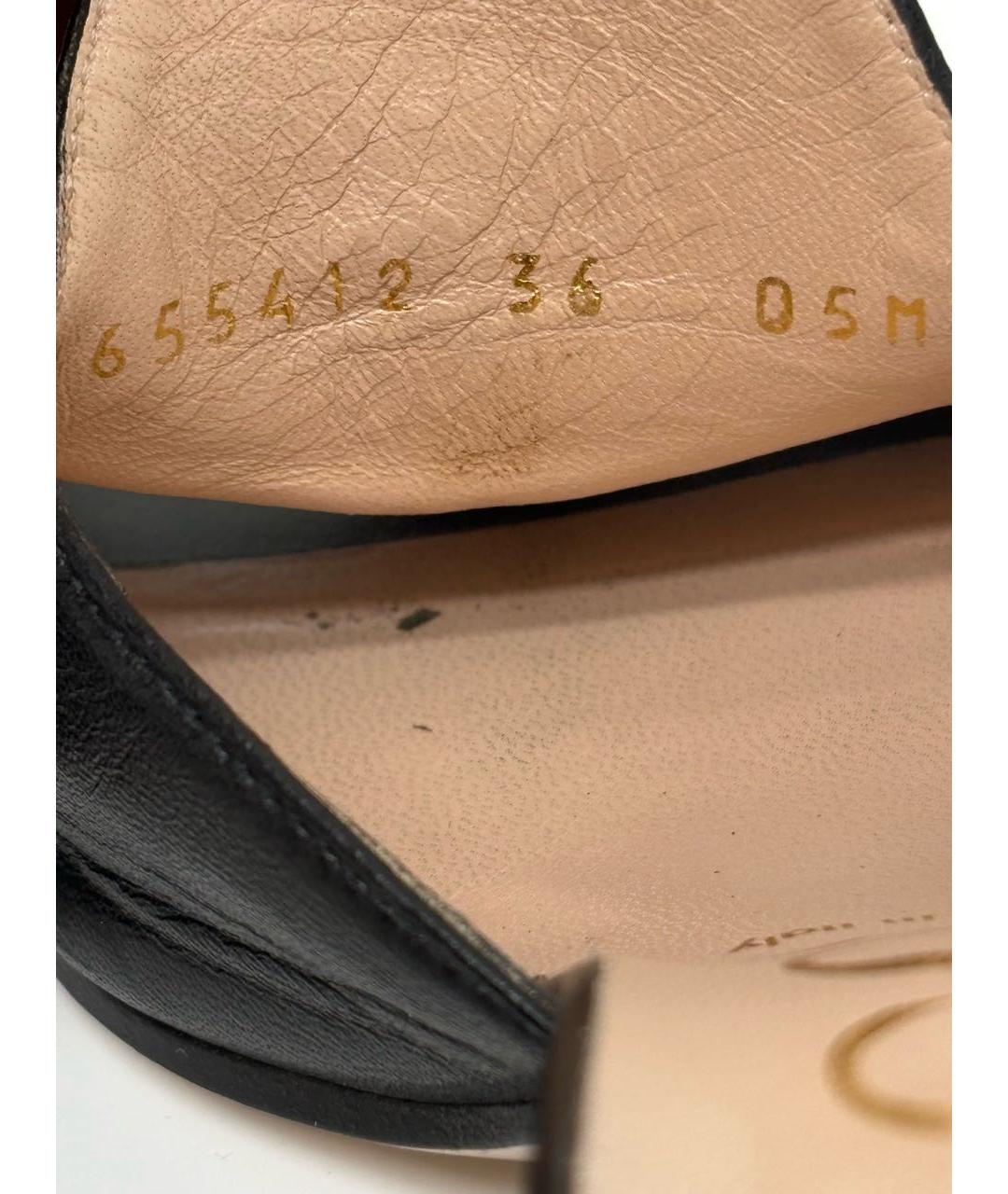 GUCCI Черные кожаные туфли, фото 4