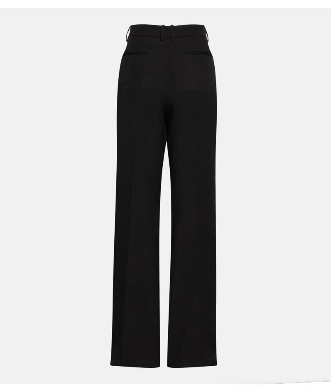 SAINT LAURENT Черные шерстяные прямые брюки, фото 2
