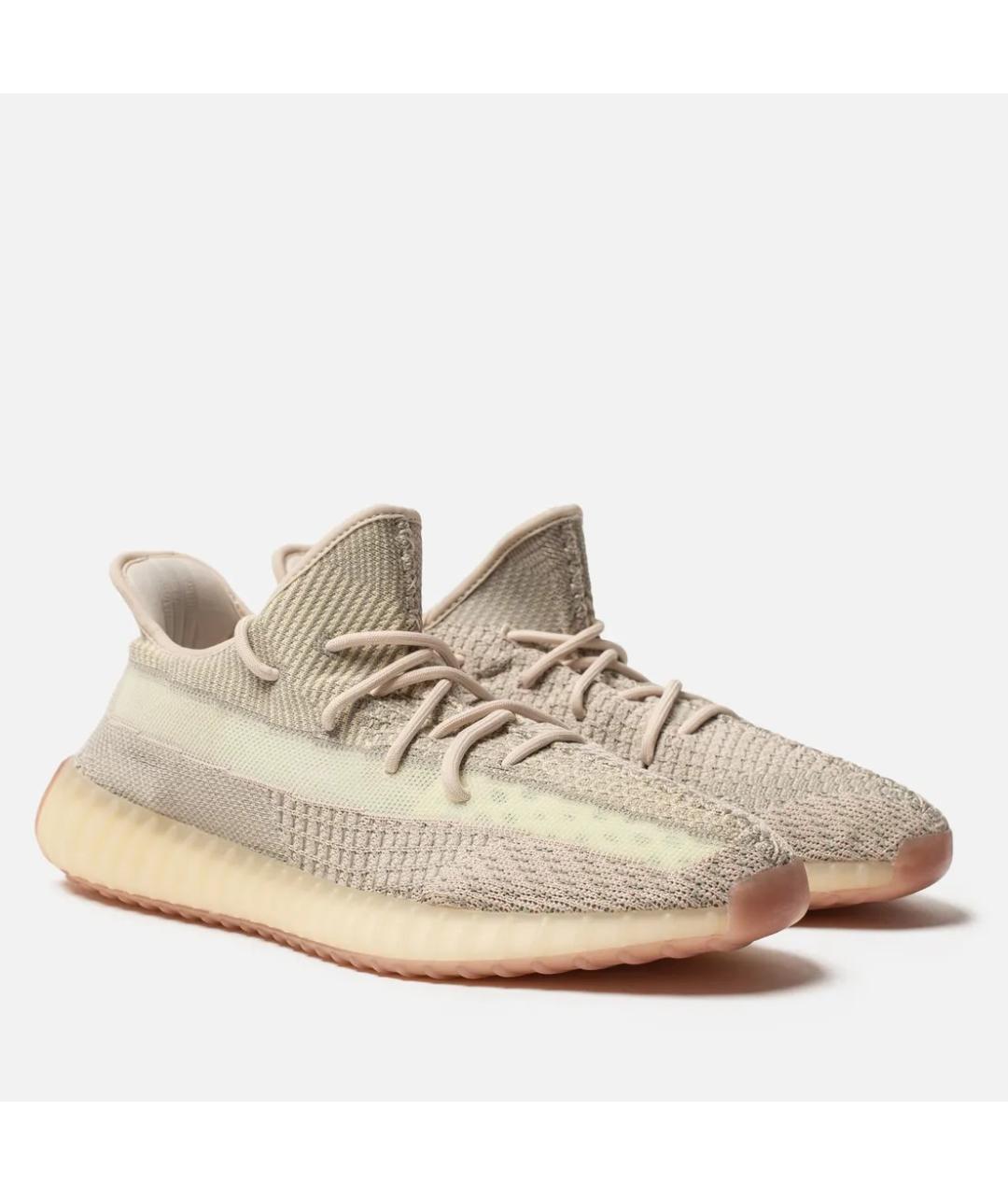 ADIDAS YEEZY Бежевые текстильные кроссовки, фото 2