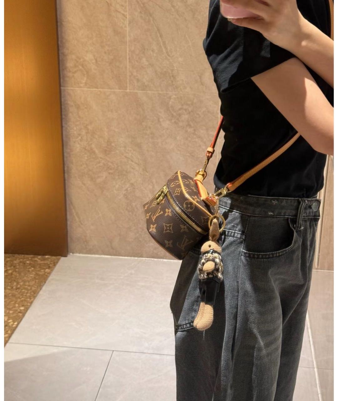 LOUIS VUITTON Коричневая кожаная сумка через плечо, фото 5