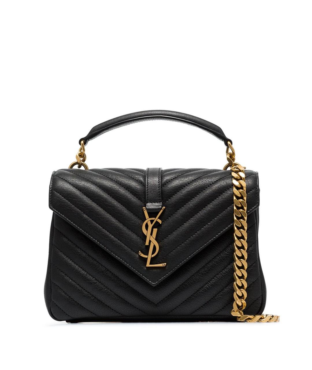 SAINT LAURENT Черная кожаная сумка через плечо, фото 1