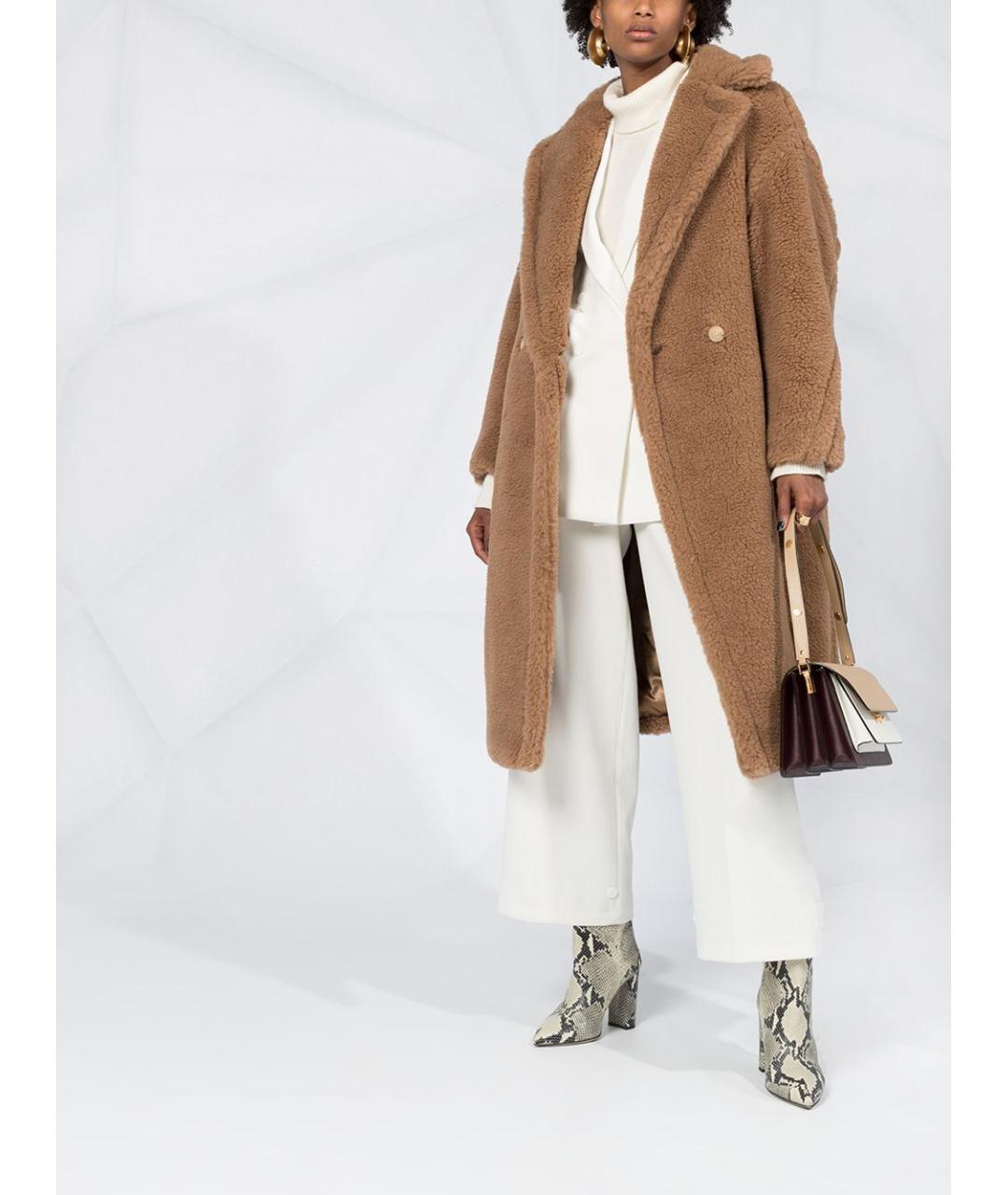 MAX MARA Коричневое шерстяное пальто, фото 2