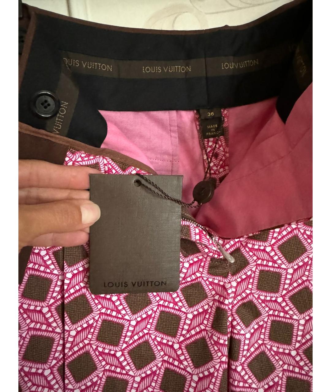 LOUIS VUITTON Розовый кожаный костюм с юбками, фото 6