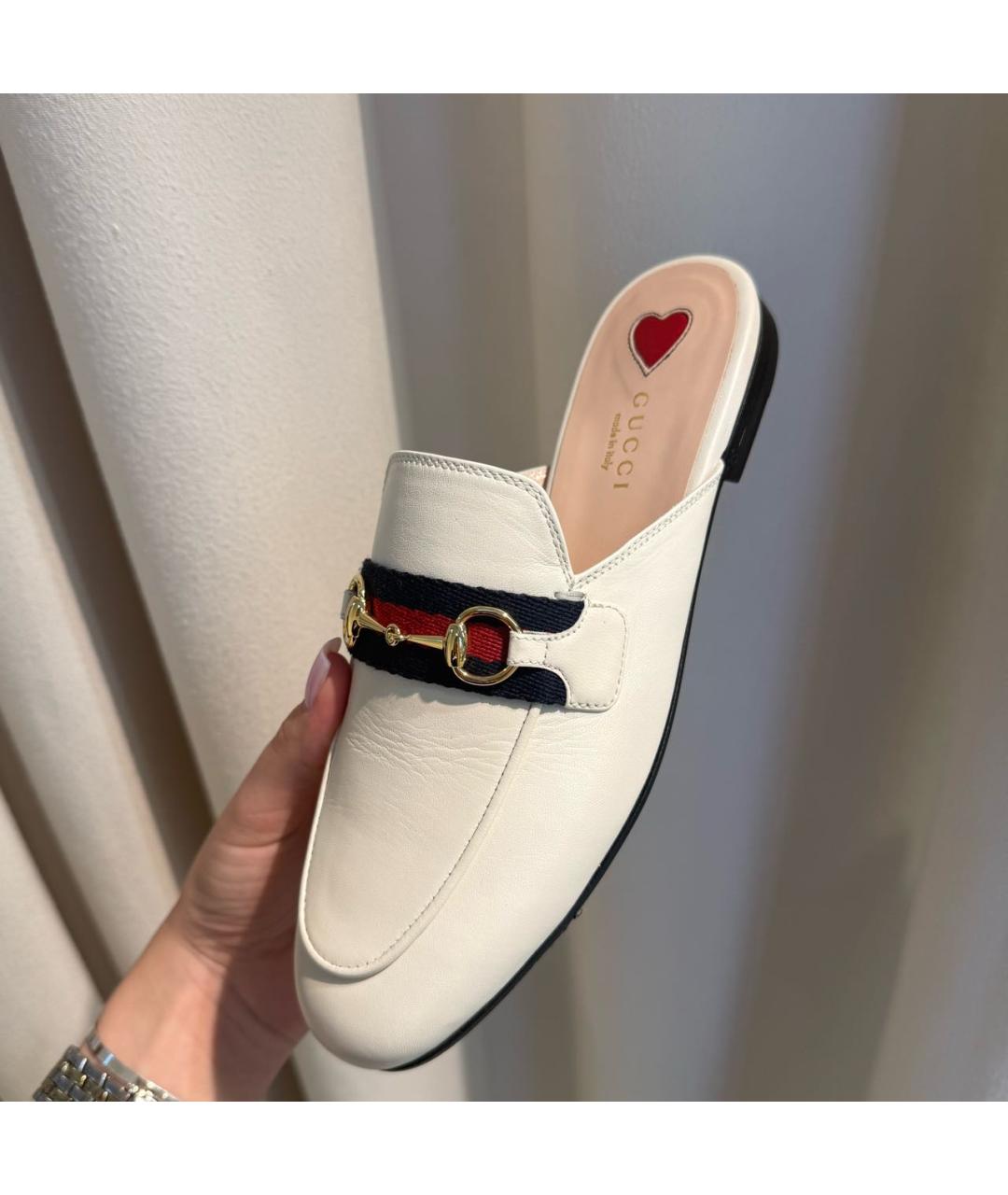 GUCCI Белые кожаные мюли, фото 7