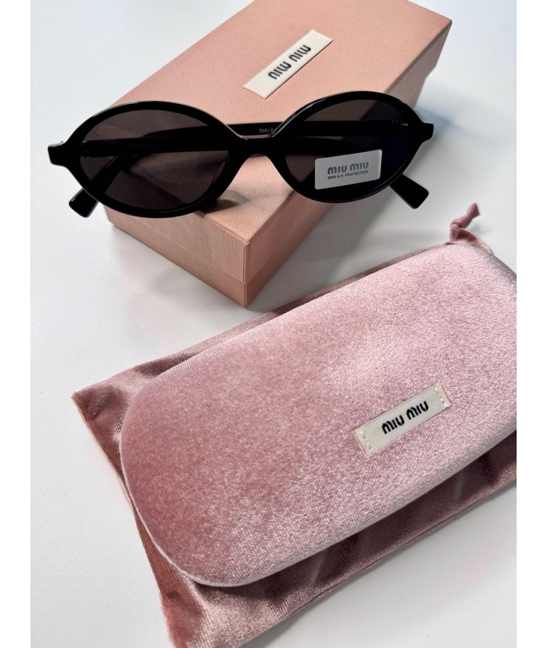 MIU MIU Черные пластиковые солнцезащитные очки, фото 5