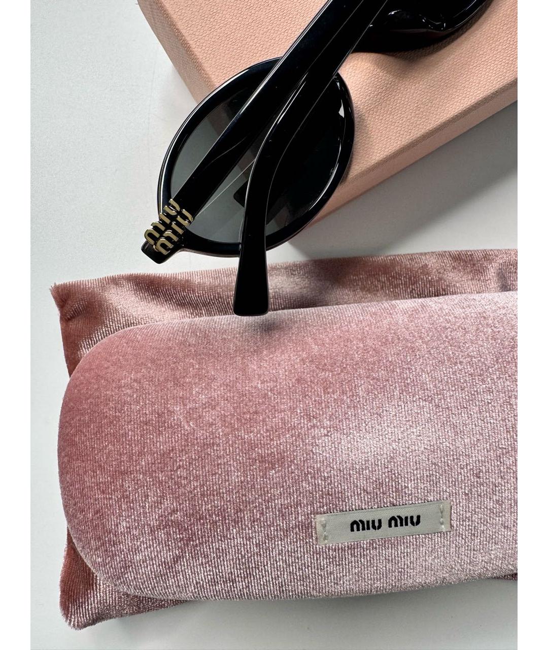 MIU MIU Черные пластиковые солнцезащитные очки, фото 6