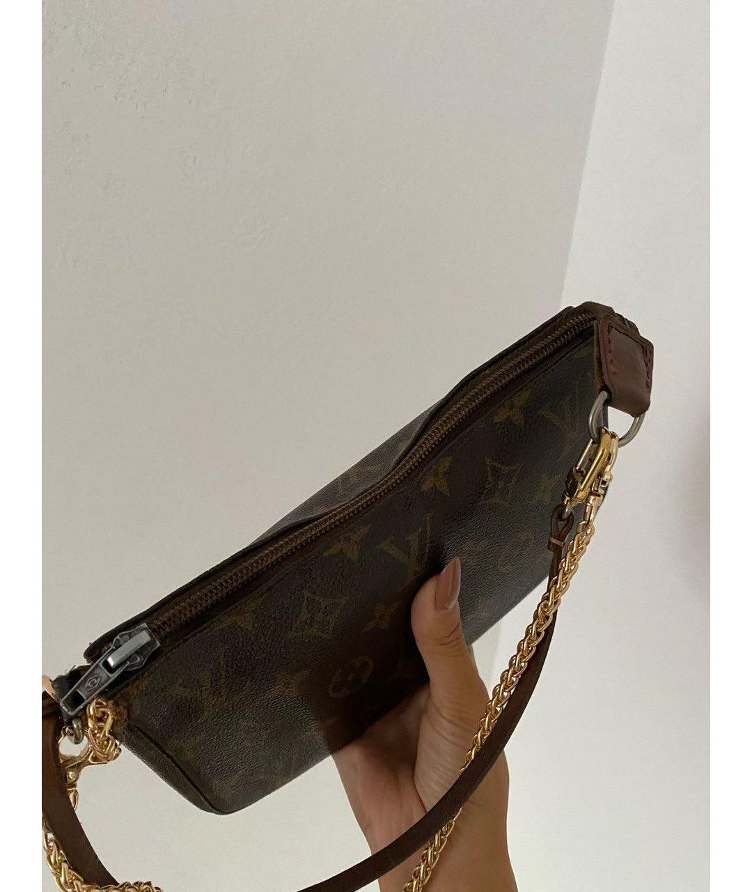 LOUIS VUITTON Коричневая кожаная сумка через плечо, фото 3