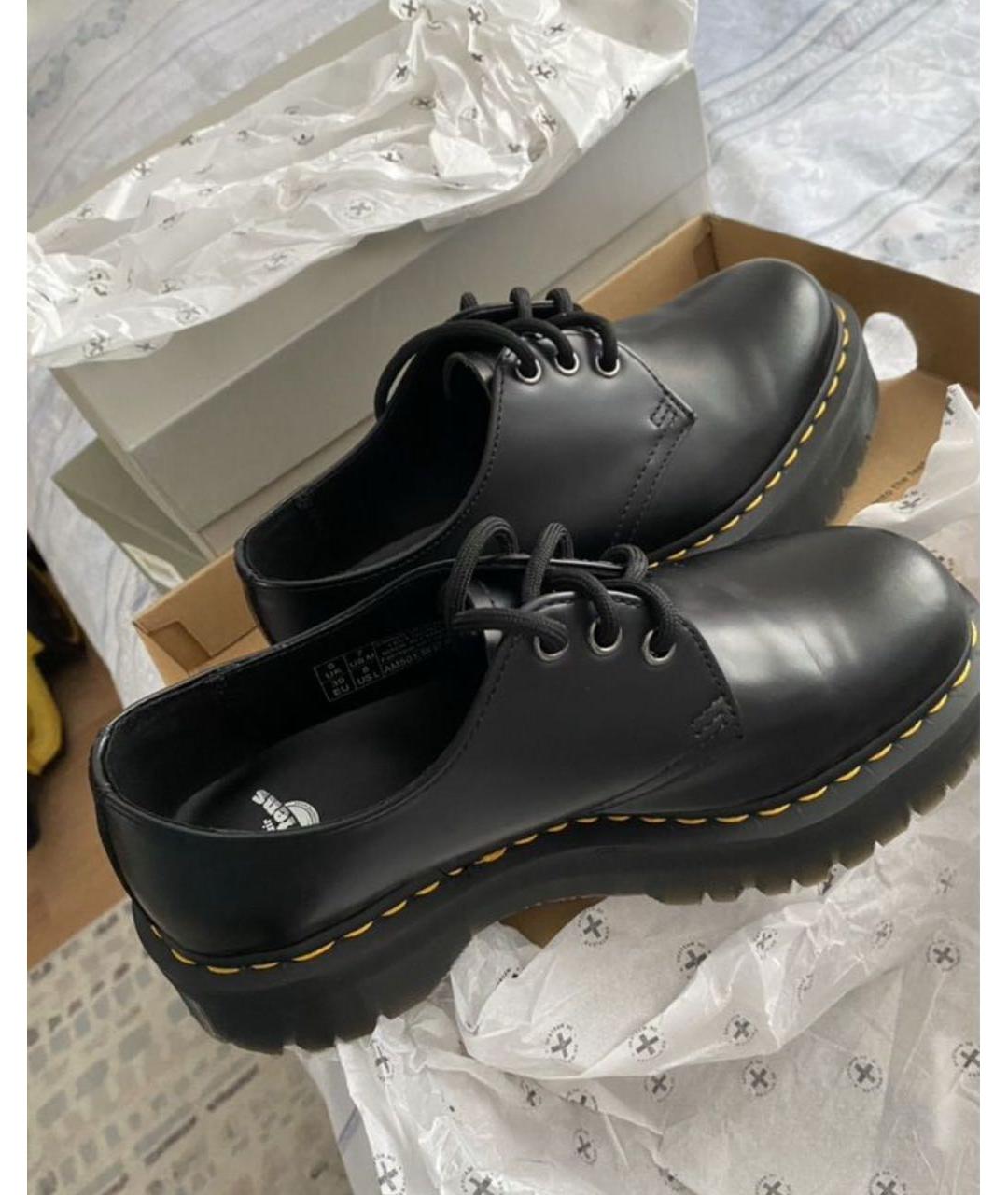 DR. MARTENS Черные кожаные брогги и оксфорды, фото 2