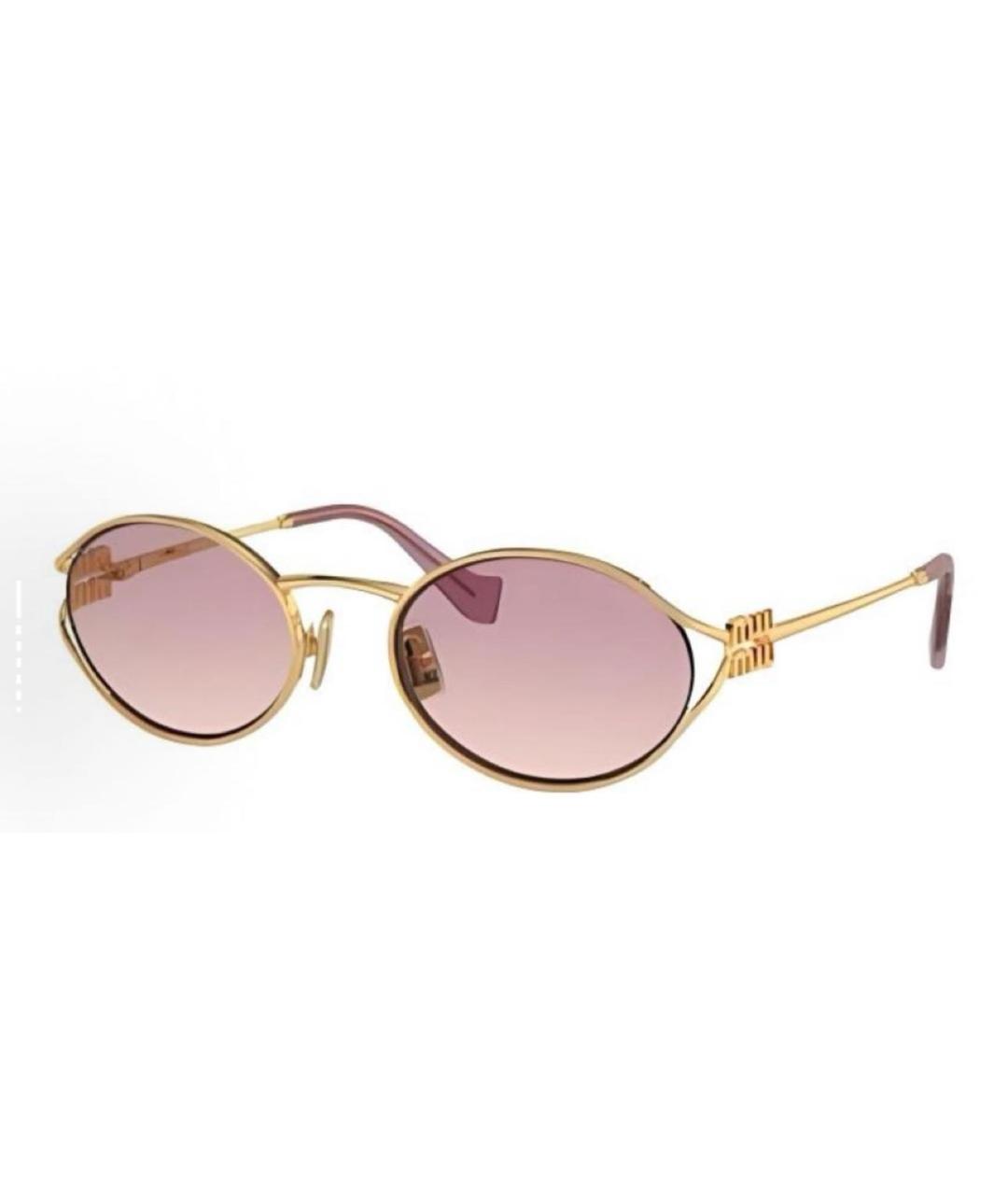 MIU MIU Розовые металлические солнцезащитные очки, фото 9