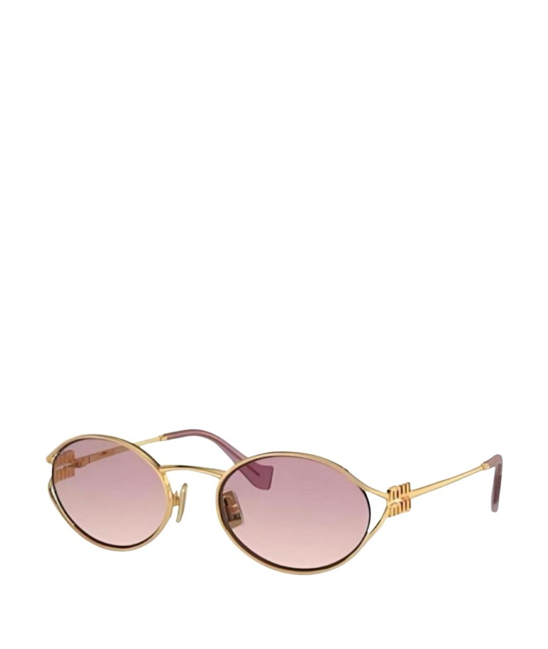 MIU MIU Розовые металлические солнцезащитные очки, фото 1