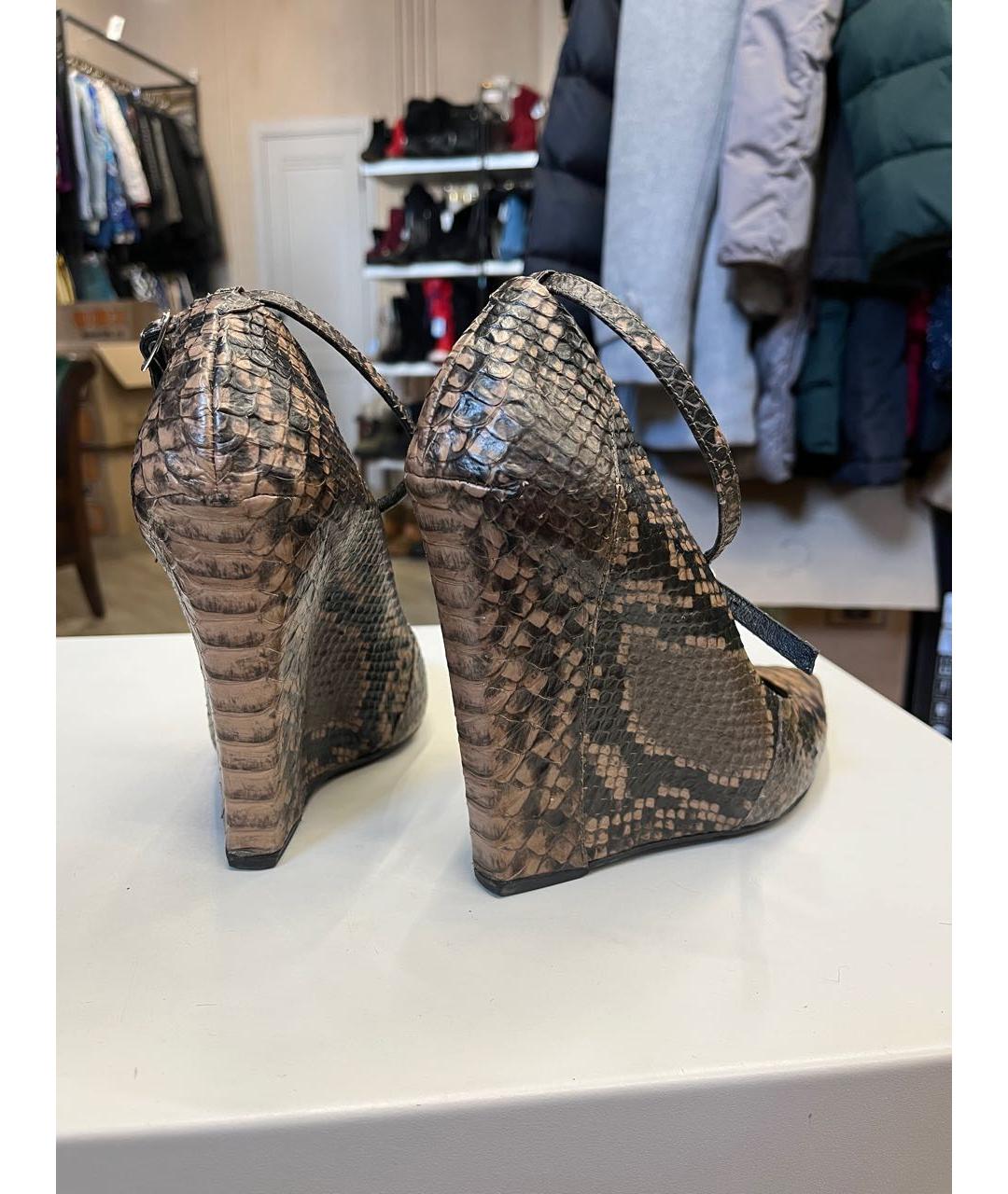 GIUSEPPE ZANOTTI DESIGN Коричневые туфли из экзотической кожи, фото 5
