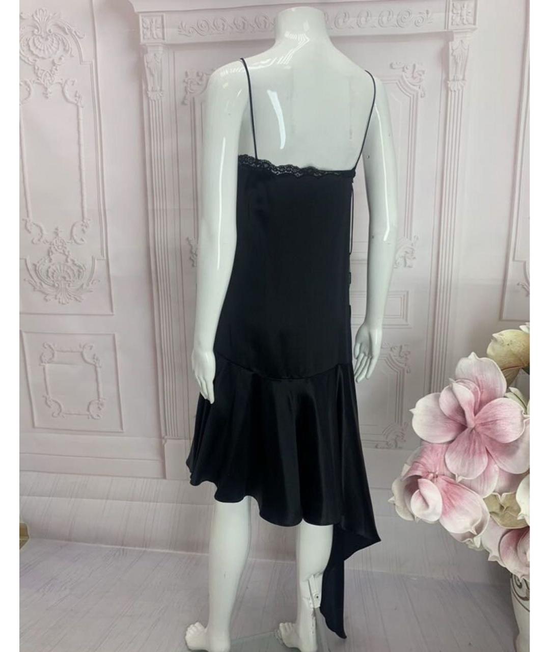 DOLCE&GABBANA Черное шелковое коктейльное платье, фото 7