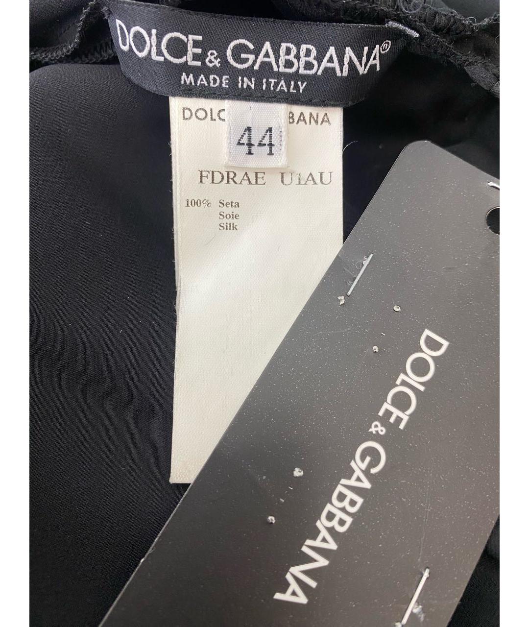 DOLCE&GABBANA Черное шелковое коктейльное платье, фото 5