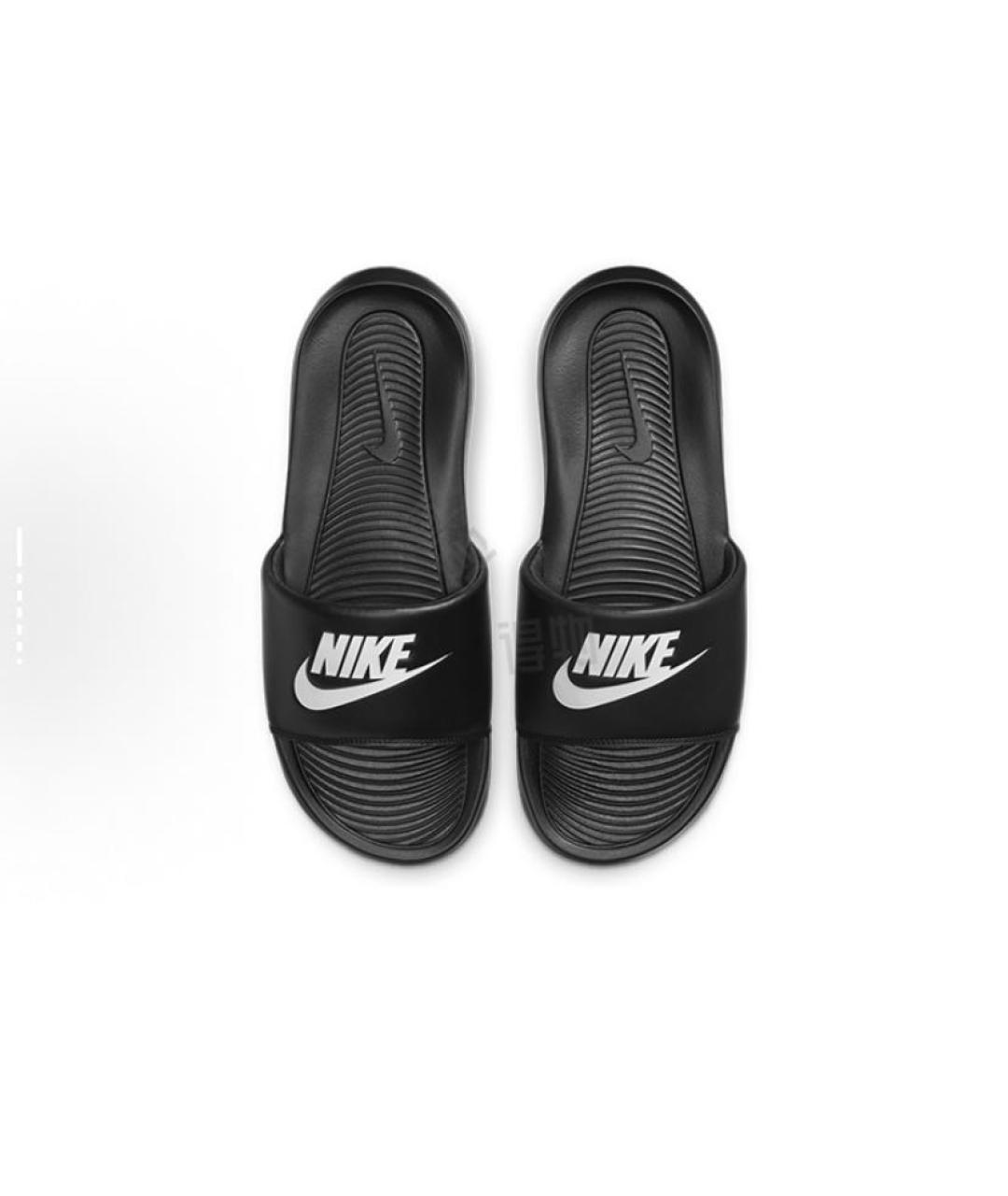NIKE Черные резиновые шлепанцы, фото 3