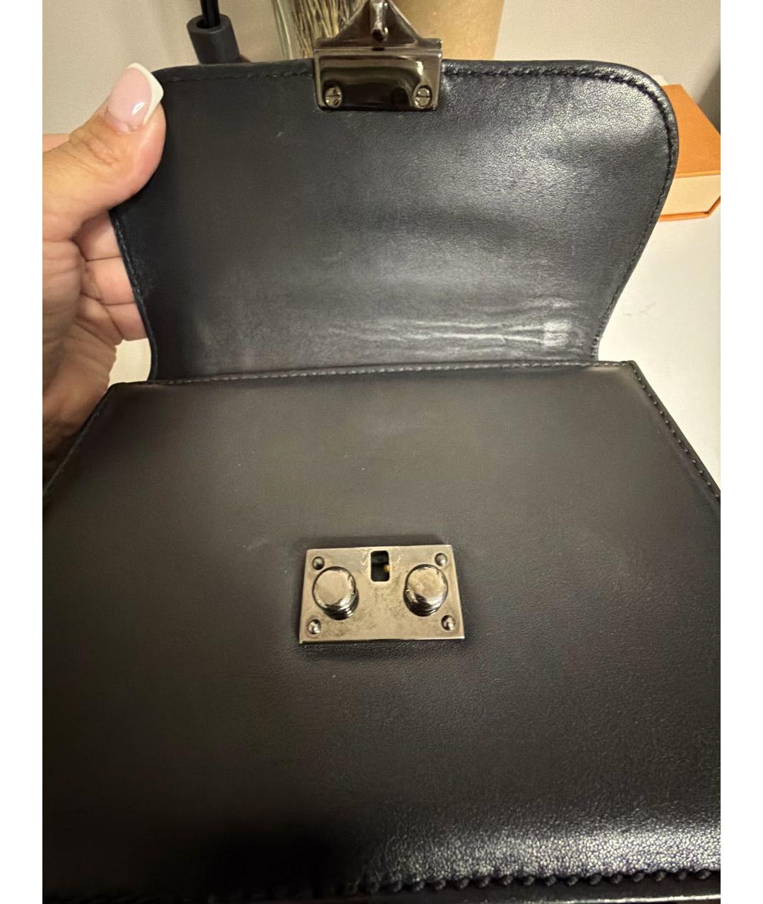VALENTINO Черная кожаная сумка через плечо, фото 8