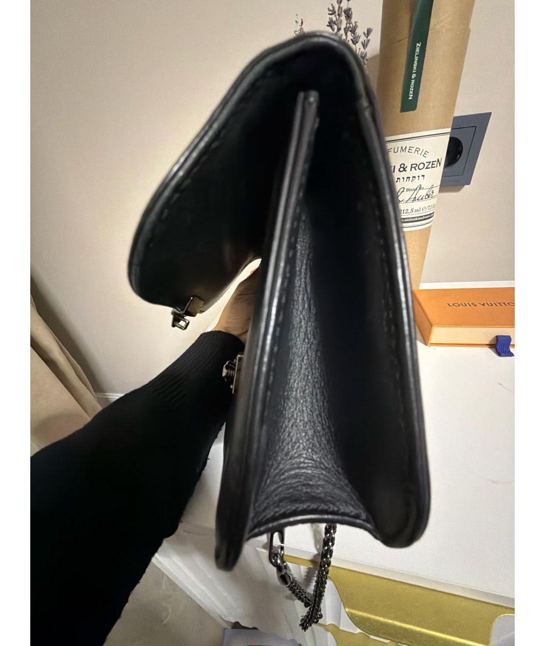 VALENTINO Черная кожаная сумка через плечо, фото 7