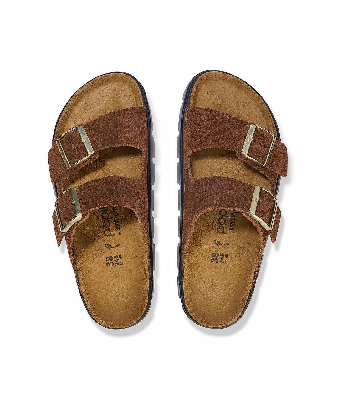 BIRKENSTOCK Коричневые замшевые шлепанцы, фото 3