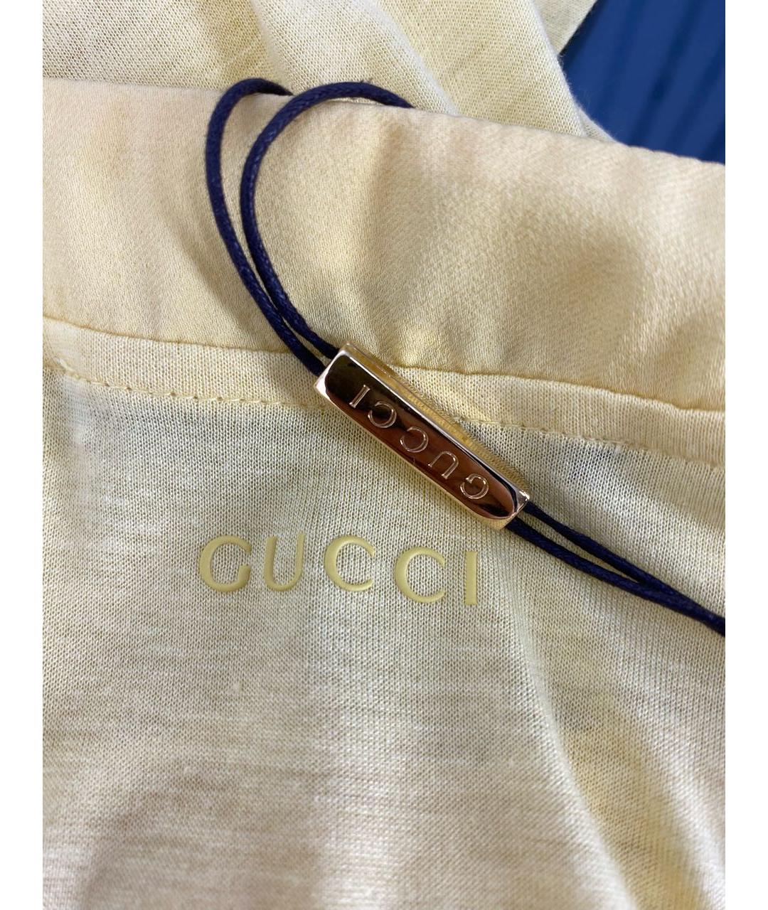 GUCCI Желтая вискозная блузы, фото 4