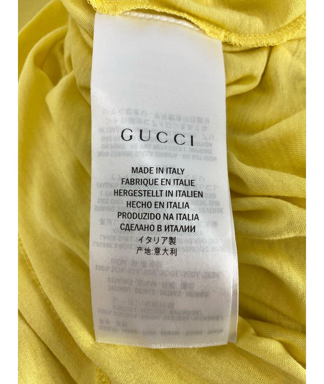 GUCCI Желтая вискозная блузы, фото 7