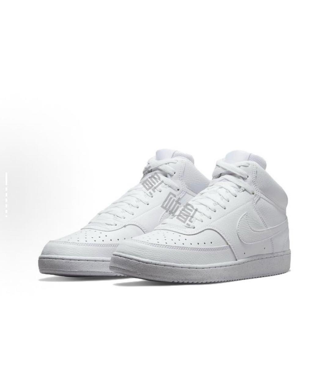 NIKE Белые кожаные высокие кроссовки / кеды, фото 2