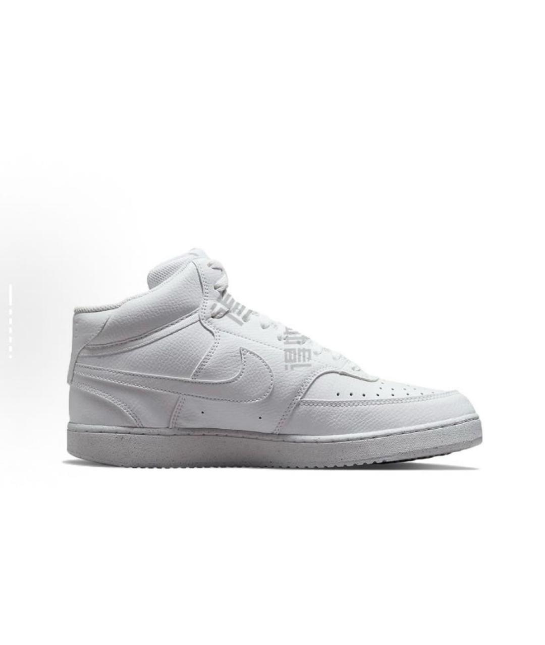 NIKE Белые кожаные высокие кроссовки / кеды, фото 6