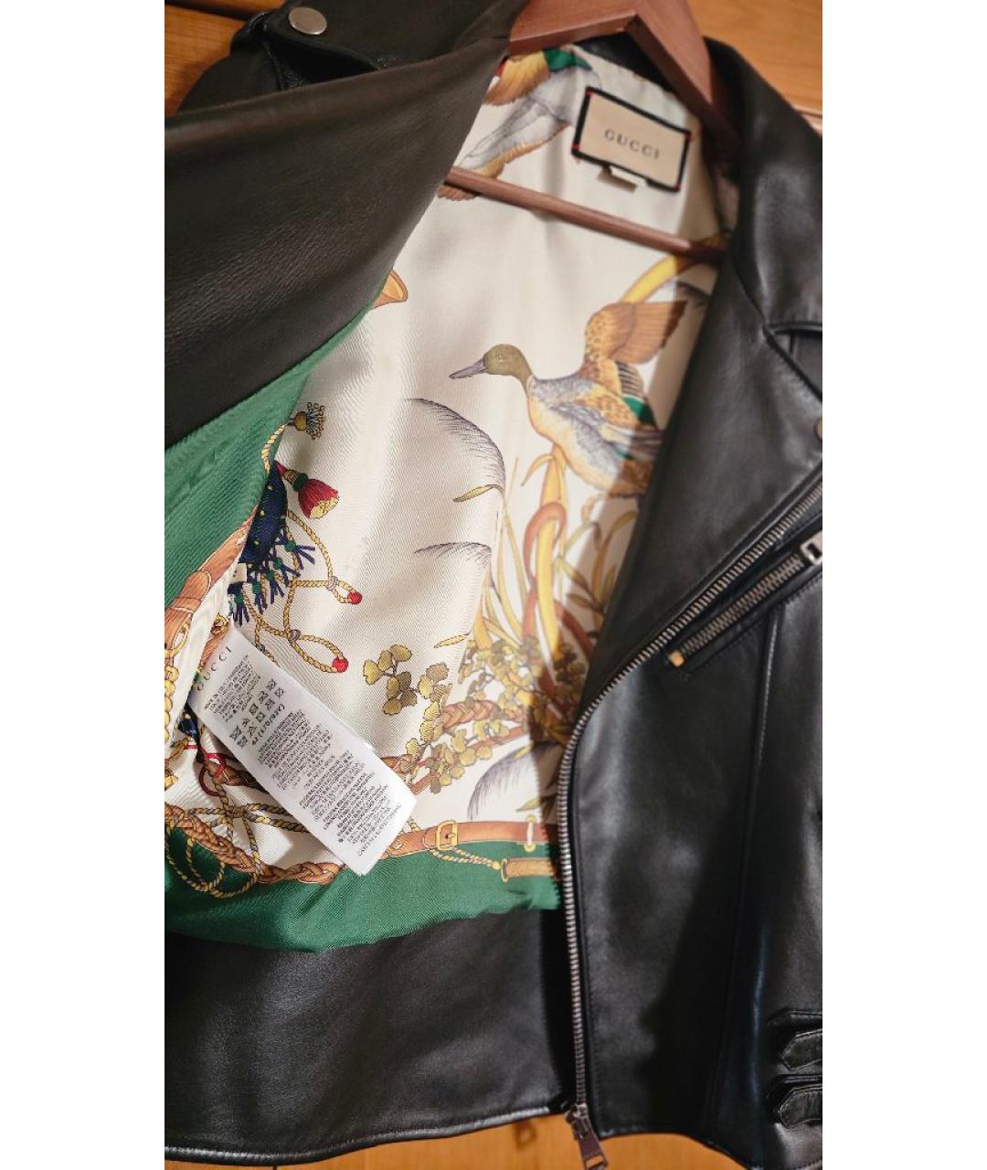 GUCCI Черная кожаная куртка, фото 4