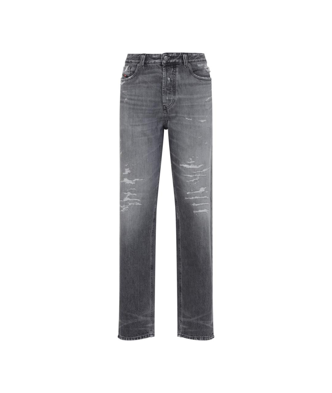 DIESEL Антрацитовые хлопковые прямые джинсы, фото 1
