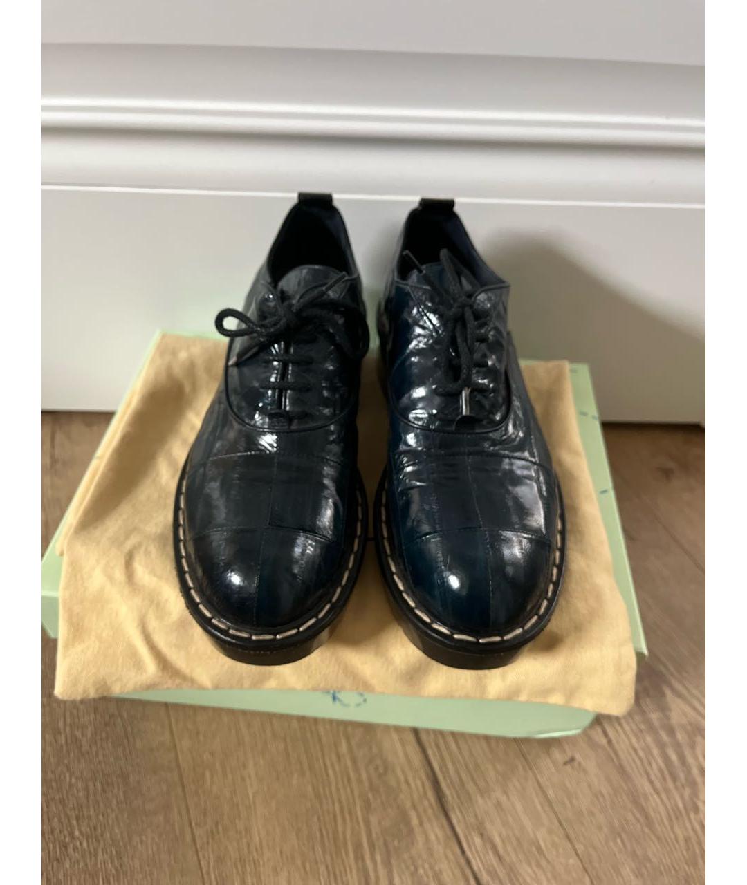 LOUIS VUITTON Темно-синие кожаные брогги и оксфорды, фото 2