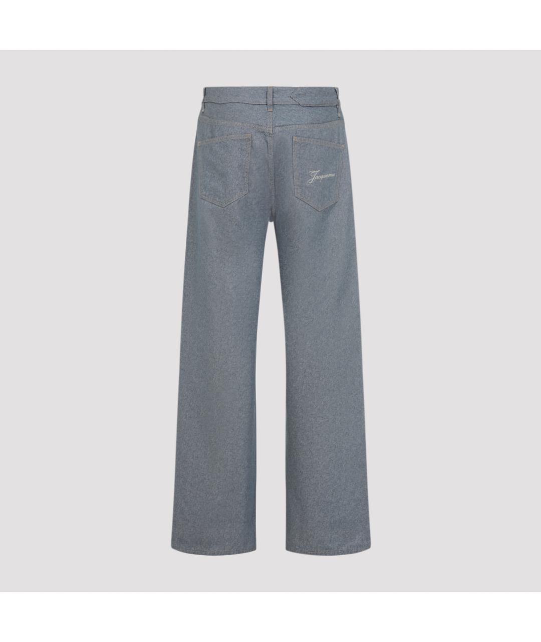 JACQUEMUS Голубые хлопковые прямые джинсы, фото 4