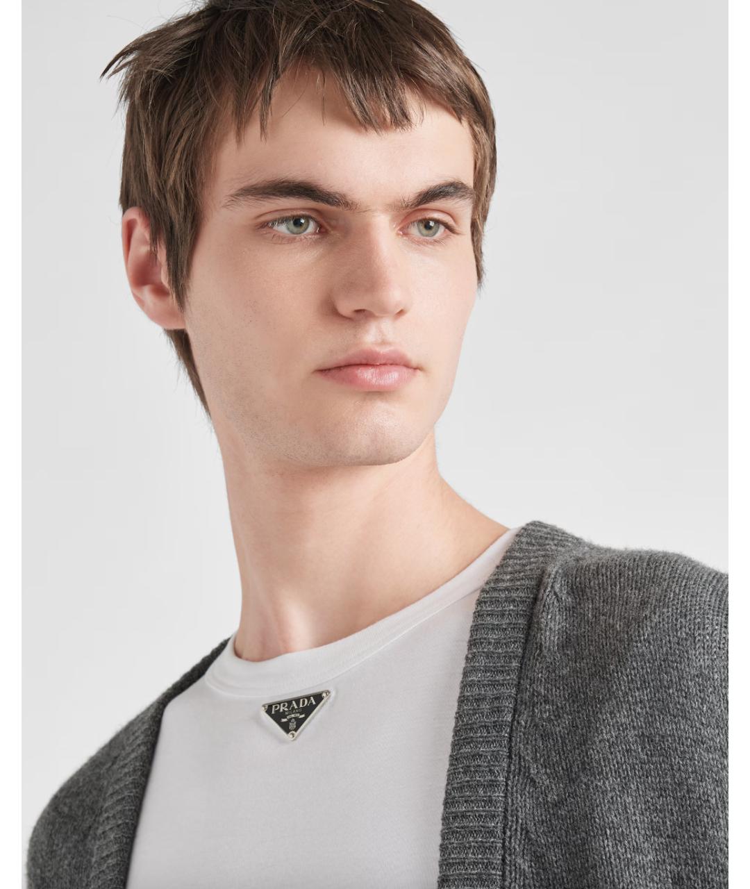 PRADA Белая хлопковая футболка, фото 2