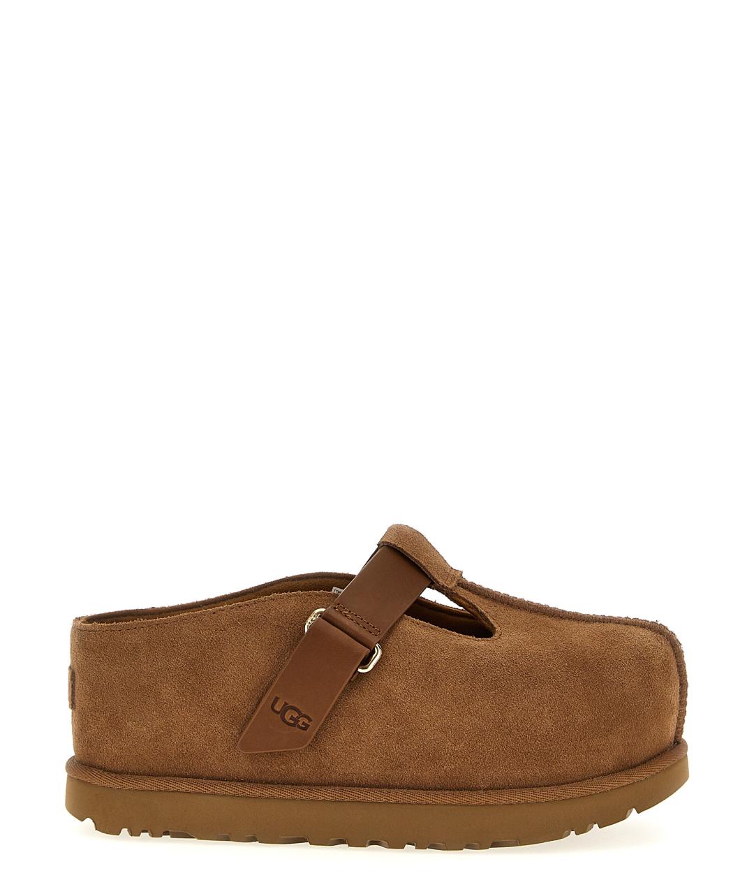 UGG AUSTRALIA Коричневые замшевые сабо, фото 1