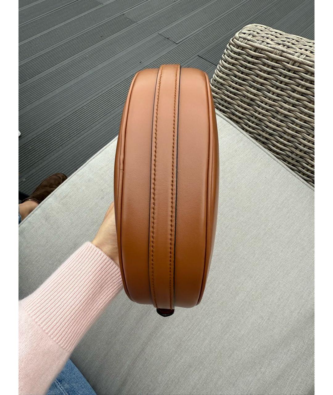 PRADA Коричневая кожаная сумка с короткими ручками, фото 5