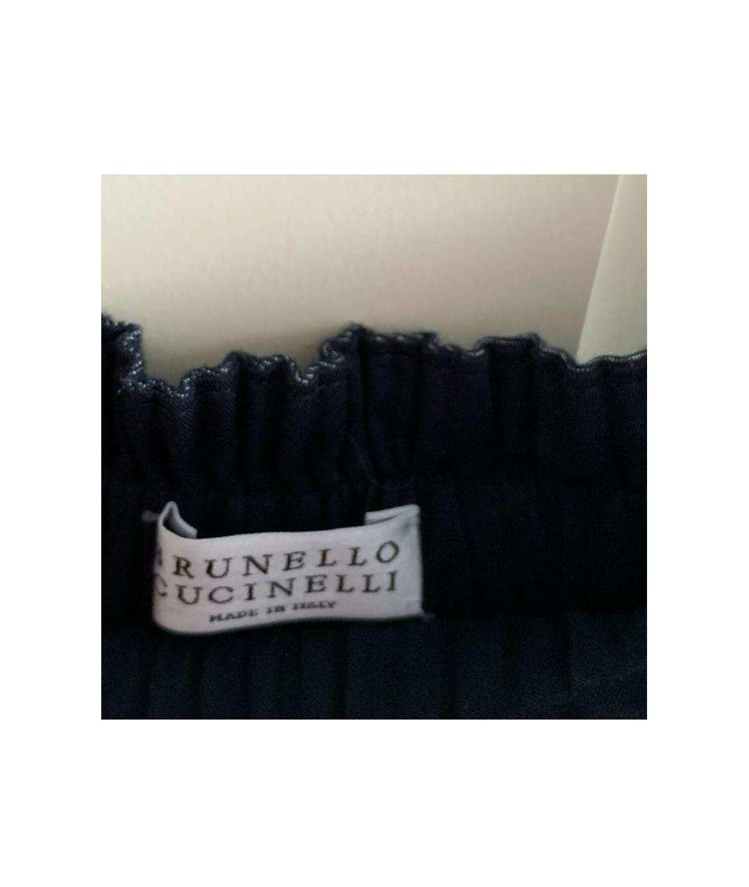 BRUNELLO CUCINELLI Темно-синяя юбка миди, фото 3