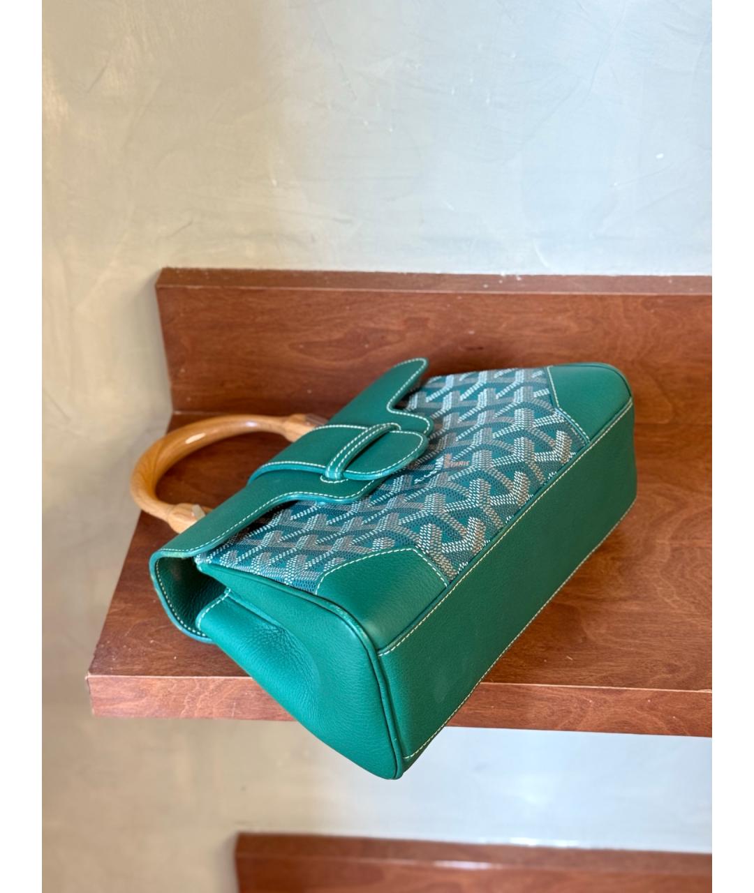 GOYARD Зеленая сумка с короткими ручками из искусственной кожи, фото 9