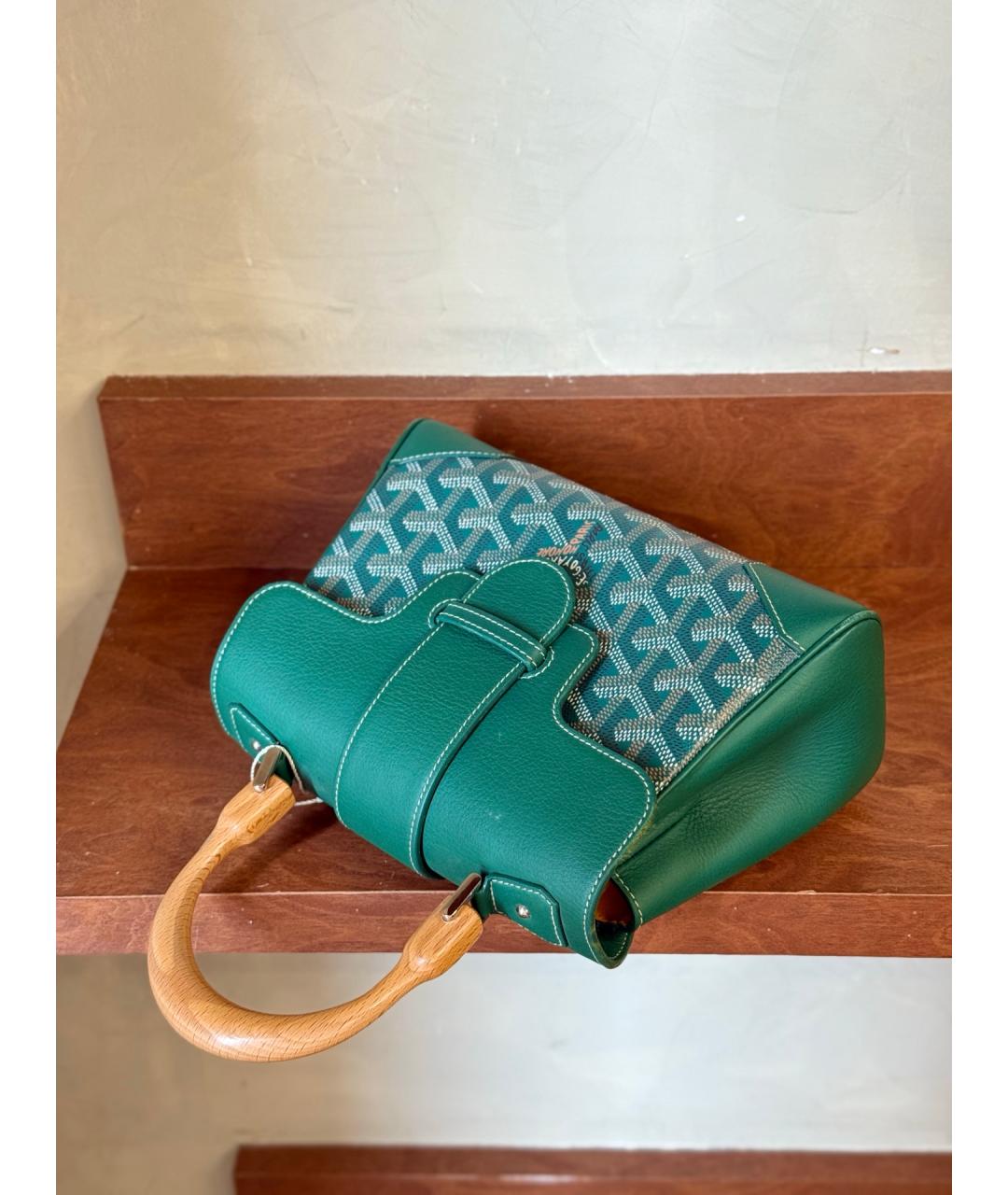 GOYARD Зеленая сумка с короткими ручками из искусственной кожи, фото 8