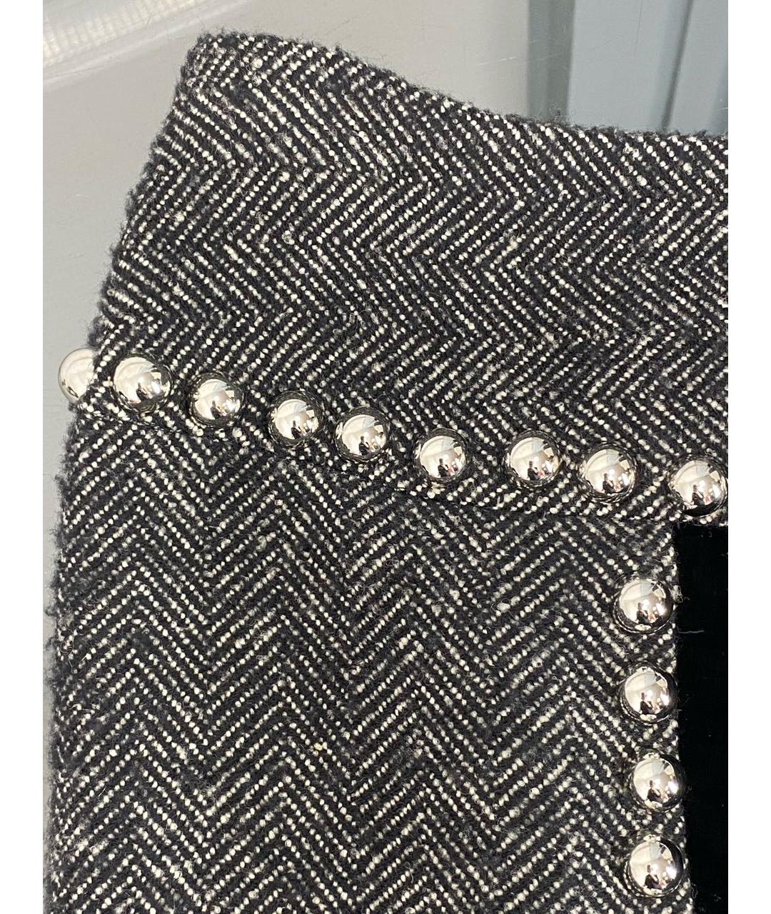 DOLCE&GABBANA Серая шерстяная юбка миди, фото 4