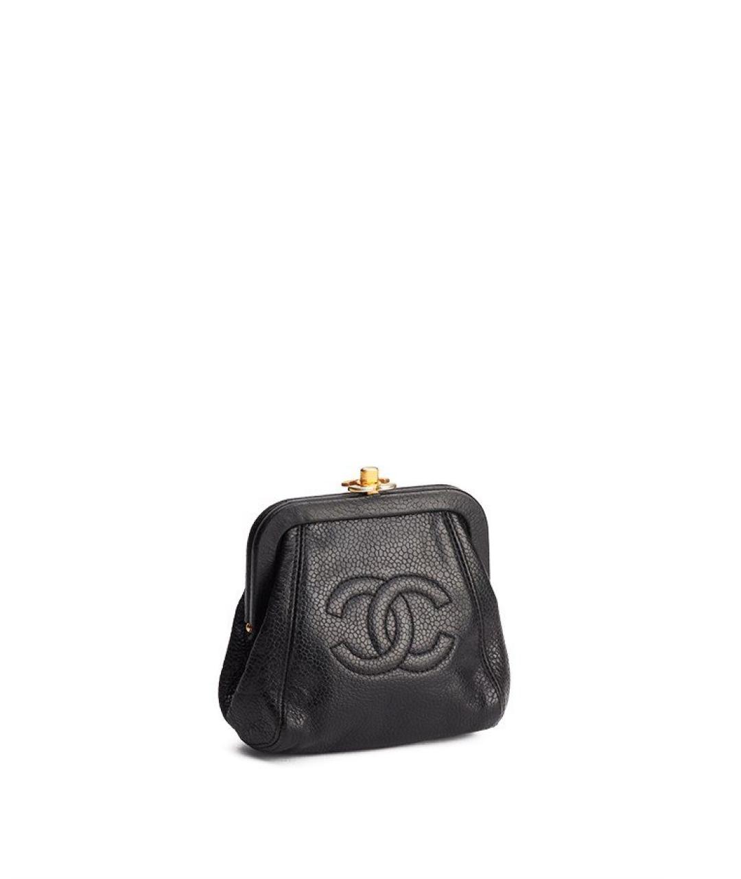 CHANEL Черный кожаный кошелек, фото 2