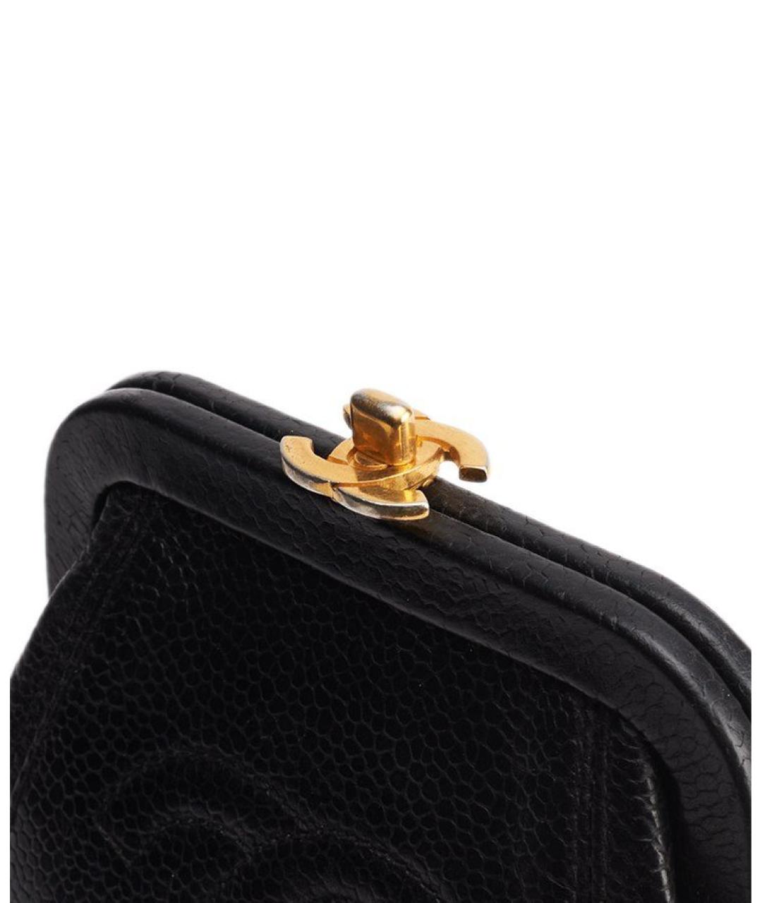 CHANEL Черный кожаный кошелек, фото 6
