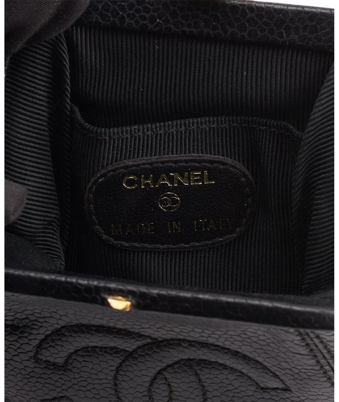 CHANEL Черный кожаный кошелек, фото 5