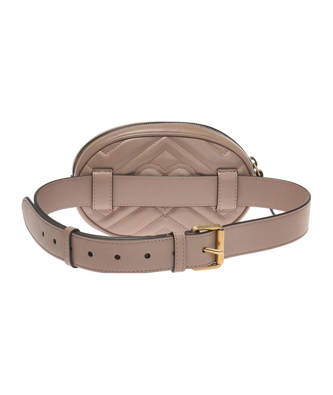 GUCCI Бежевая кожаная поясная сумка, фото 3