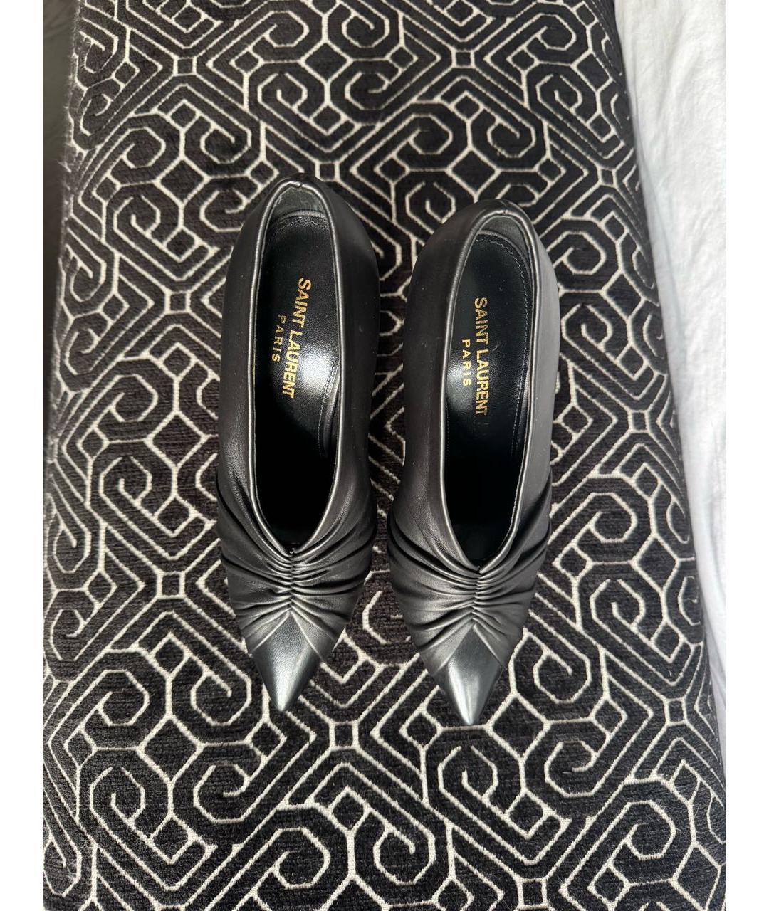 SAINT LAURENT Черные кожаные туфли, фото 3