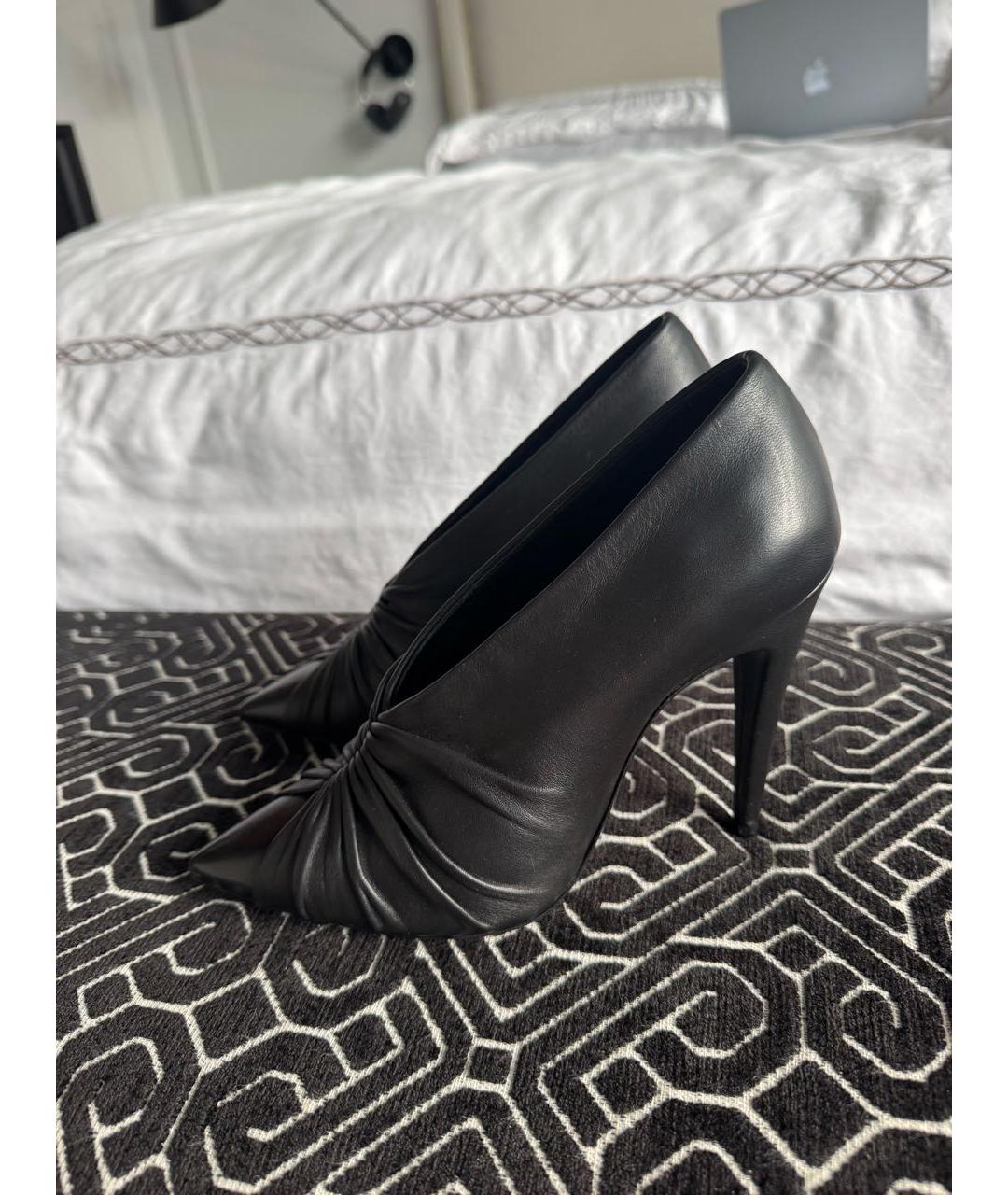 SAINT LAURENT Черные кожаные туфли, фото 5