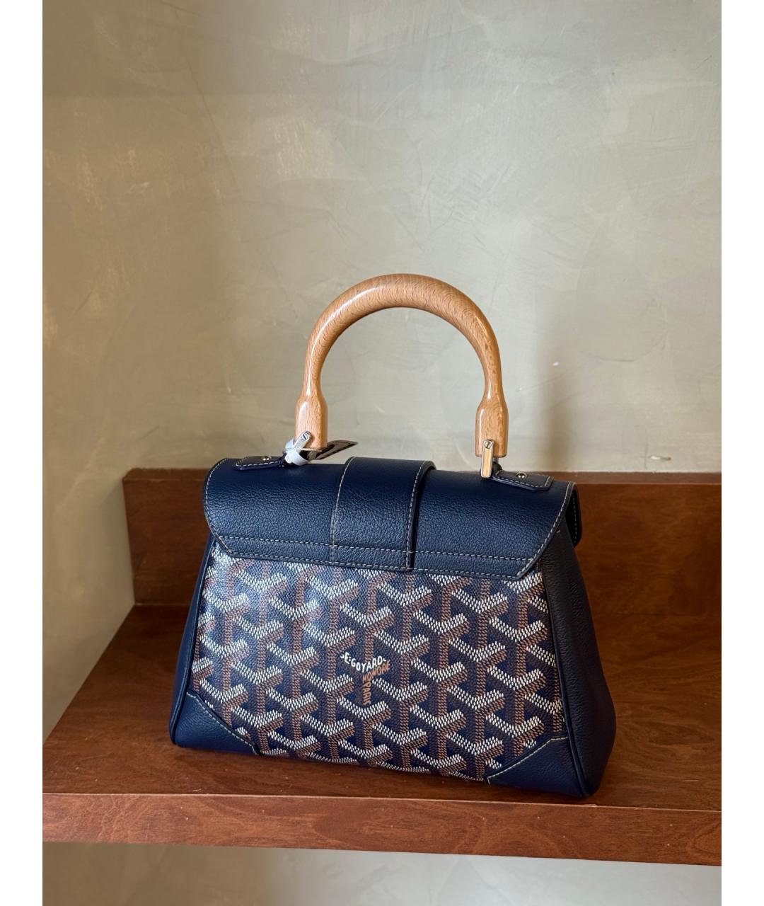 GOYARD Темно-синяя сумка с короткими ручками, фото 6