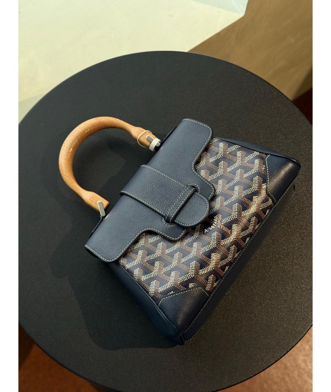 GOYARD Темно-синяя сумка с короткими ручками, фото 9