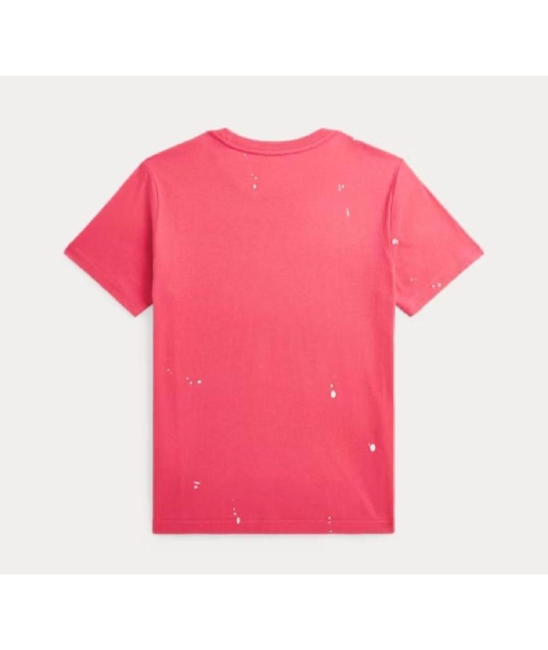 POLO RALPH LAUREN Коралловая хлопковая детская футболка, фото 2