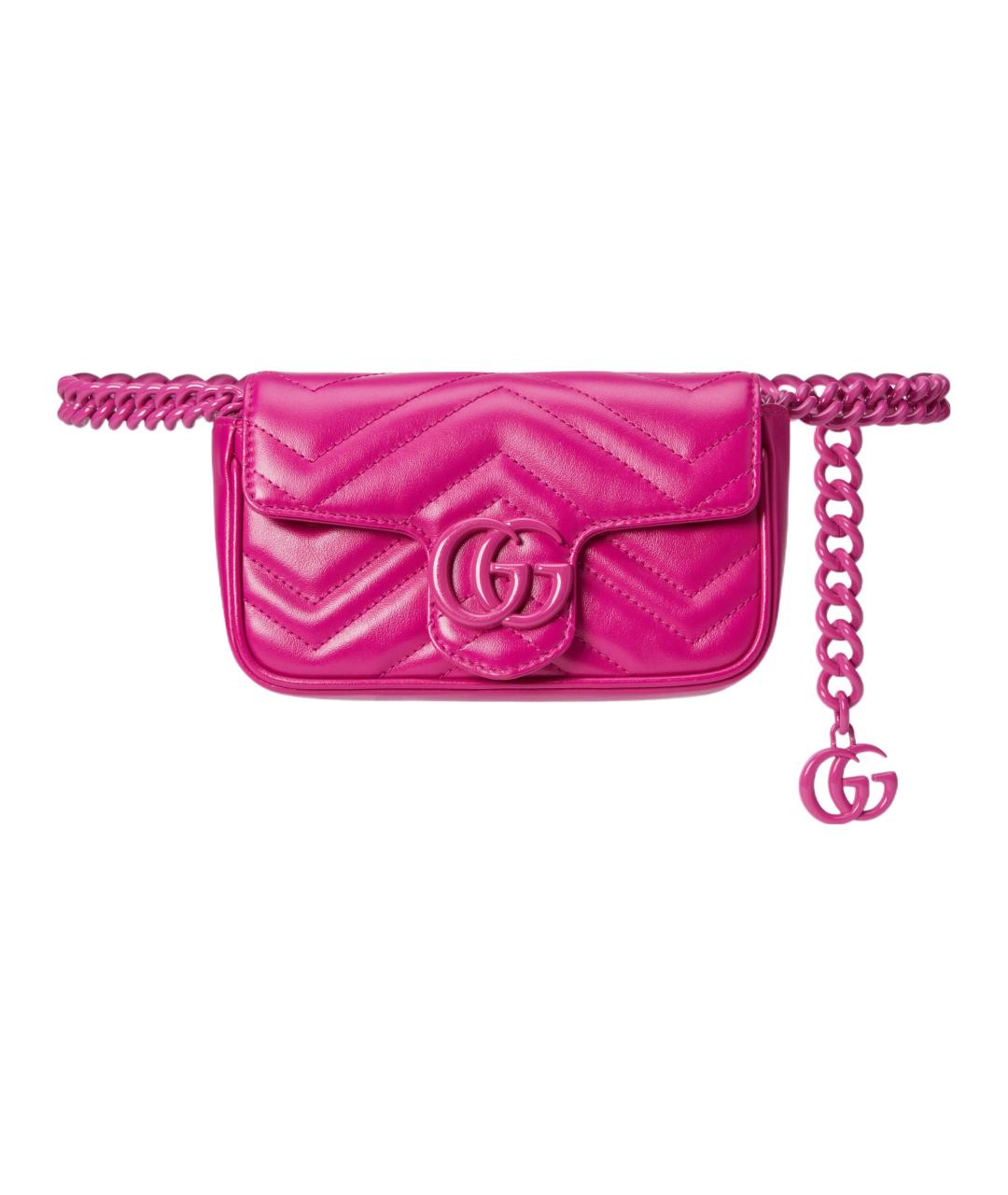 GUCCI Фуксия кожаная сумка через плечо, фото 5