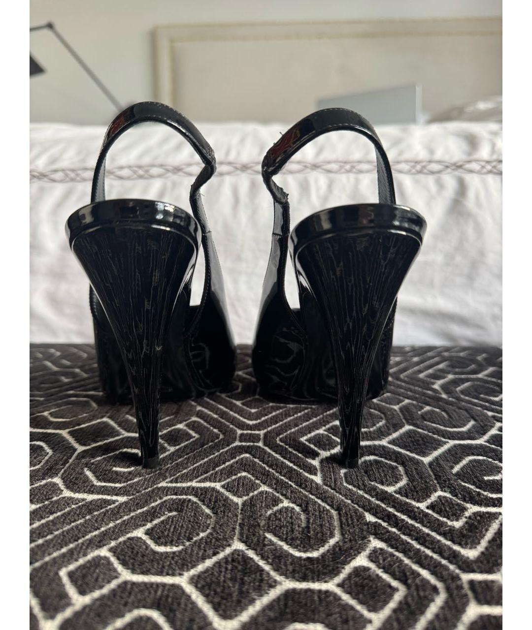 SAINT LAURENT Черные туфли из лакированной кожи, фото 4
