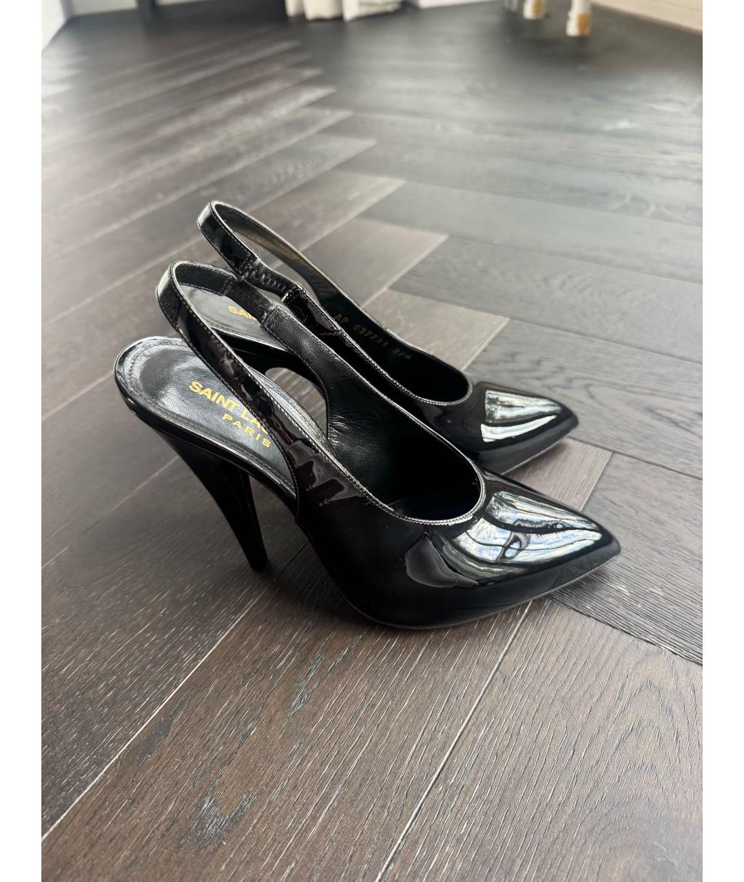 SAINT LAURENT Черные туфли из лакированной кожи, фото 5